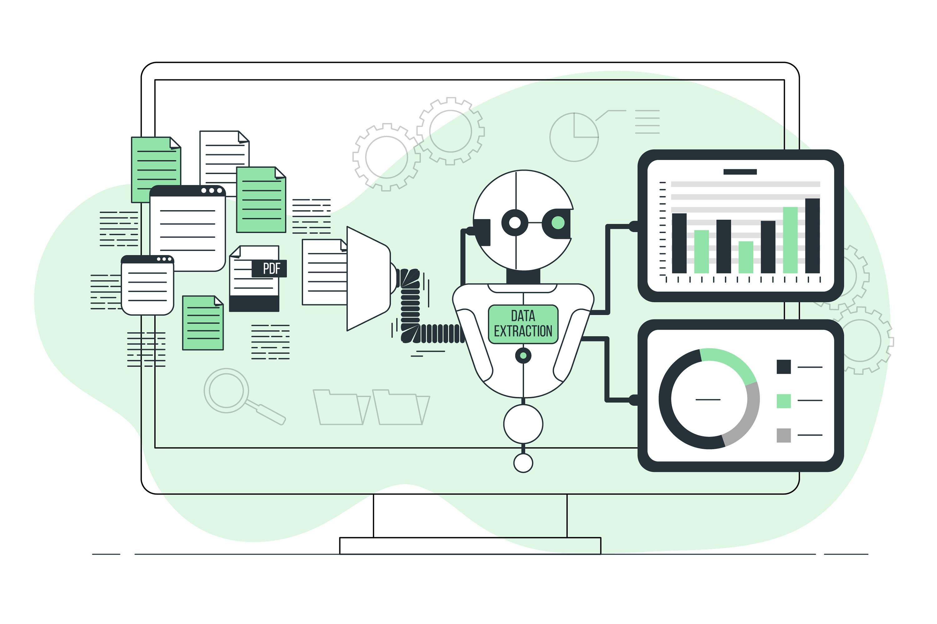 Visual representation of AI processing information